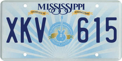MS license plate XKV615