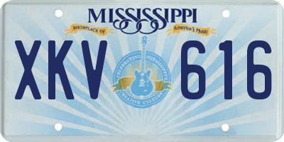 MS license plate XKV616