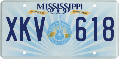 MS license plate XKV618