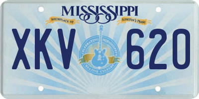 MS license plate XKV620