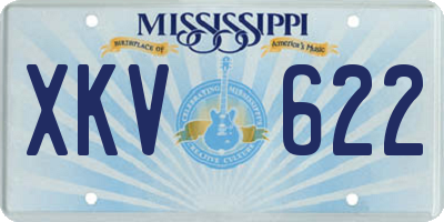 MS license plate XKV622