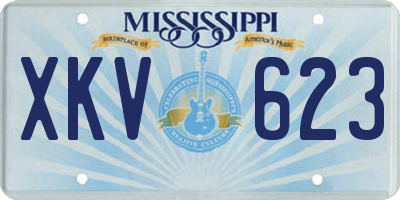 MS license plate XKV623