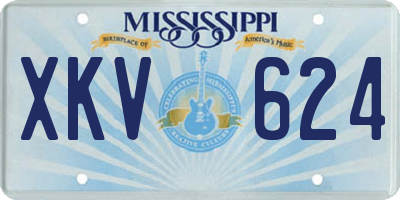 MS license plate XKV624