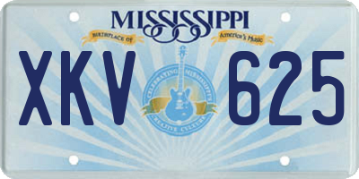 MS license plate XKV625