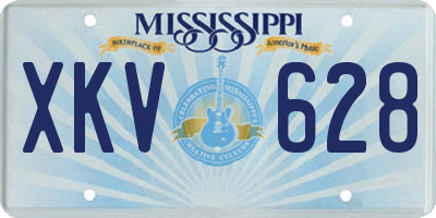 MS license plate XKV628