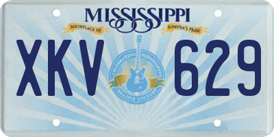 MS license plate XKV629