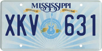 MS license plate XKV631