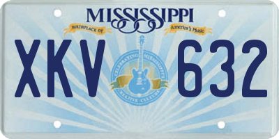 MS license plate XKV632
