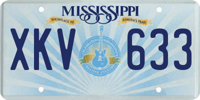 MS license plate XKV633