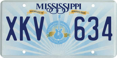 MS license plate XKV634