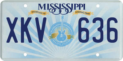 MS license plate XKV636
