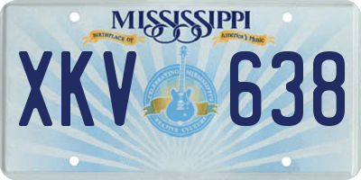 MS license plate XKV638