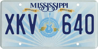 MS license plate XKV640