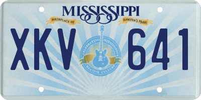 MS license plate XKV641