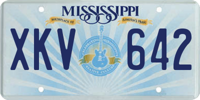 MS license plate XKV642