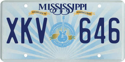 MS license plate XKV646
