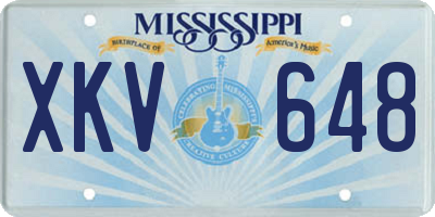 MS license plate XKV648