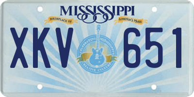 MS license plate XKV651