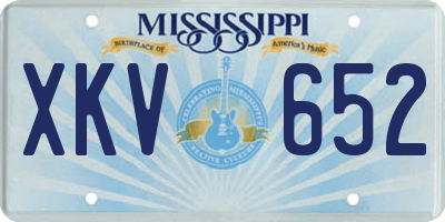 MS license plate XKV652