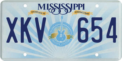 MS license plate XKV654