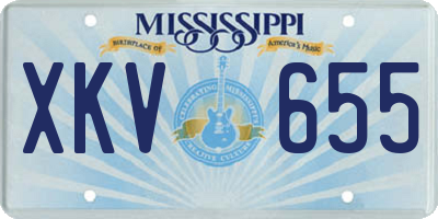 MS license plate XKV655