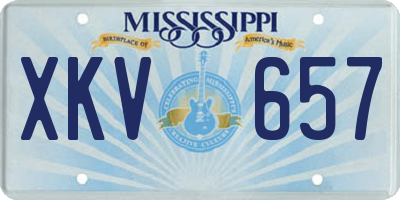 MS license plate XKV657