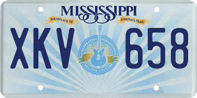 MS license plate XKV658