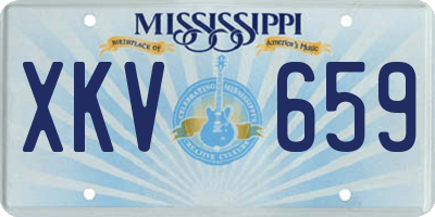 MS license plate XKV659