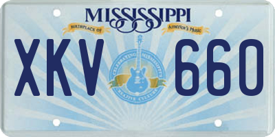 MS license plate XKV660