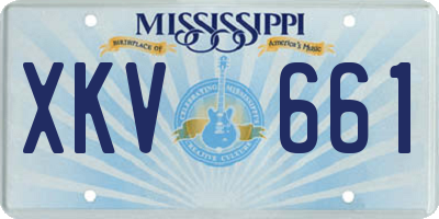 MS license plate XKV661