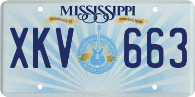 MS license plate XKV663