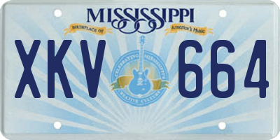 MS license plate XKV664