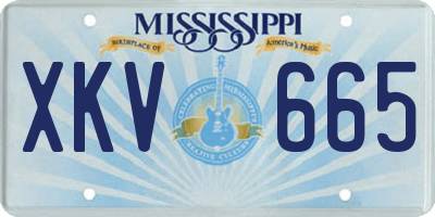 MS license plate XKV665