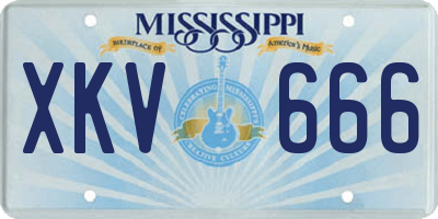 MS license plate XKV666