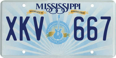 MS license plate XKV667