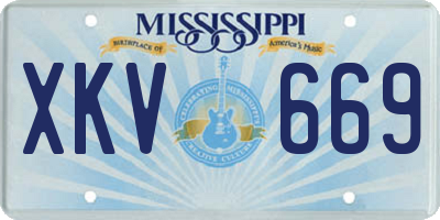 MS license plate XKV669