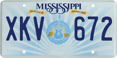 MS license plate XKV672