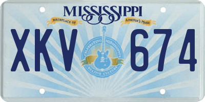 MS license plate XKV674