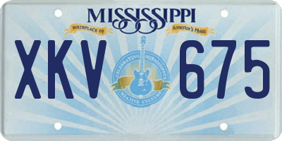 MS license plate XKV675