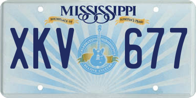 MS license plate XKV677