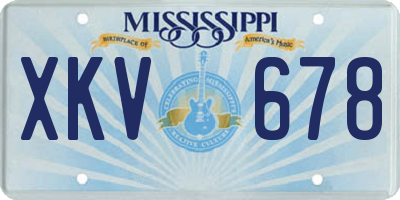 MS license plate XKV678