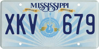 MS license plate XKV679