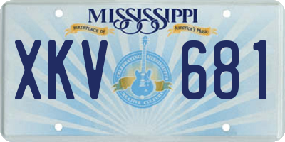 MS license plate XKV681