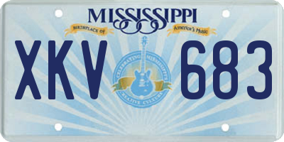 MS license plate XKV683