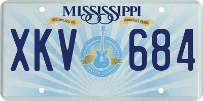 MS license plate XKV684