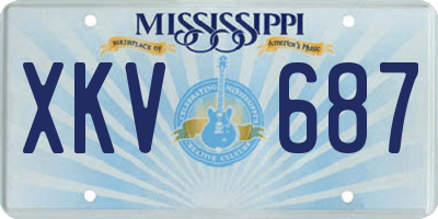 MS license plate XKV687