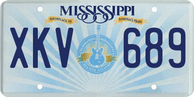 MS license plate XKV689
