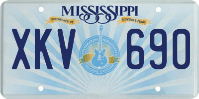 MS license plate XKV690