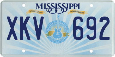 MS license plate XKV692