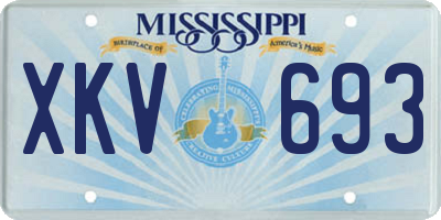 MS license plate XKV693